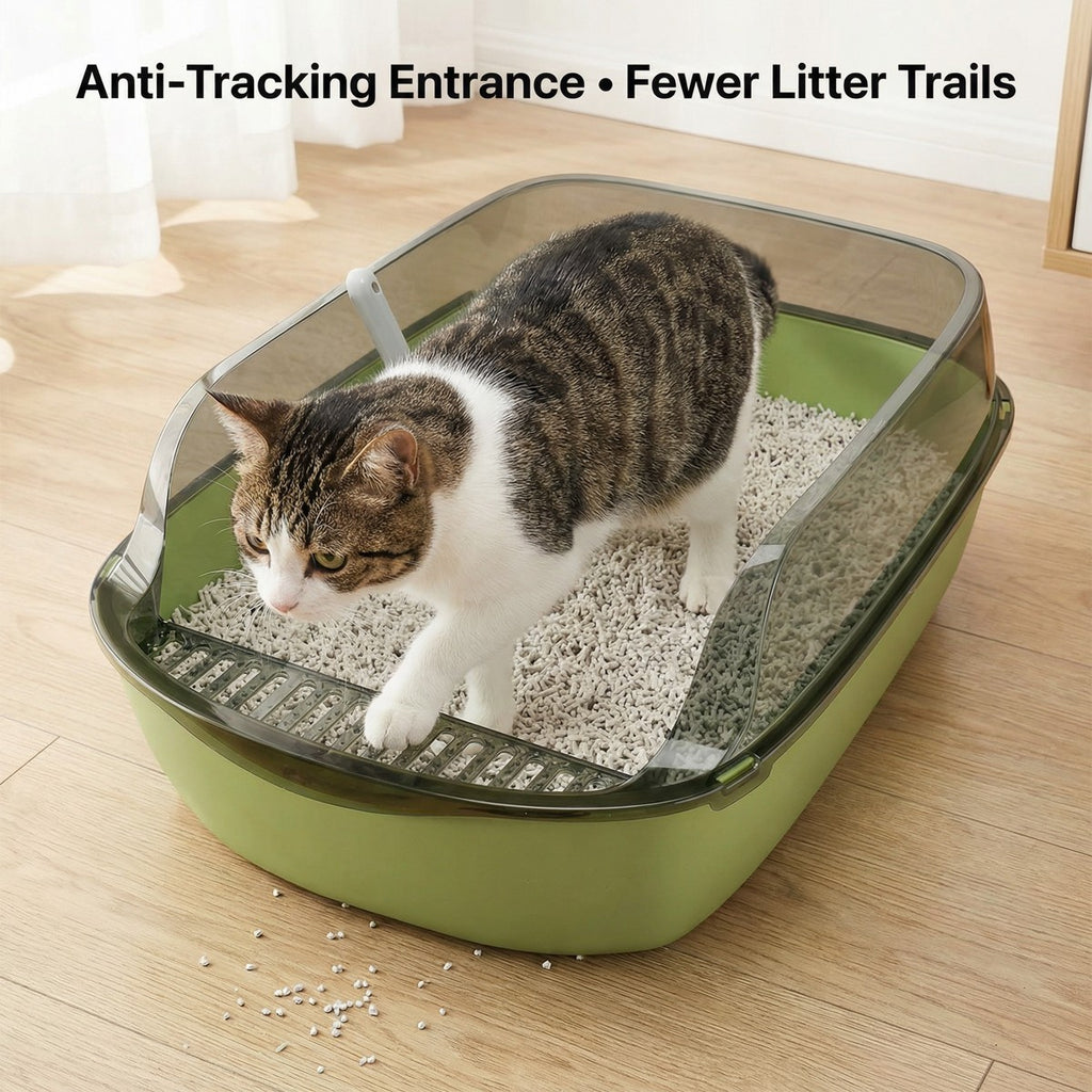 New Medium Large Open Cat Litter Tray High Side Kitty Toilet Box Indoor Pet Pan
