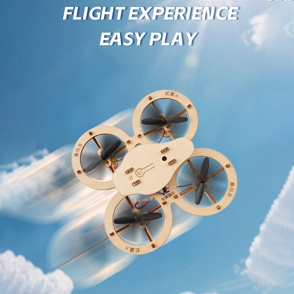 DIY Wooden Quadcopter Kit STEM Educational Aircraft Build Toy Gift For Teens