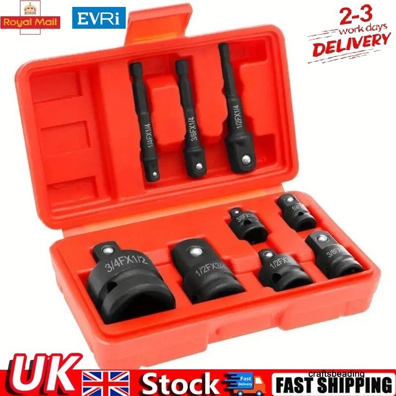 F to M Impact Driver Socket 9Pcs Impact Adapter Reducer Set 1/4" 3/8" 1/2" 3/4"