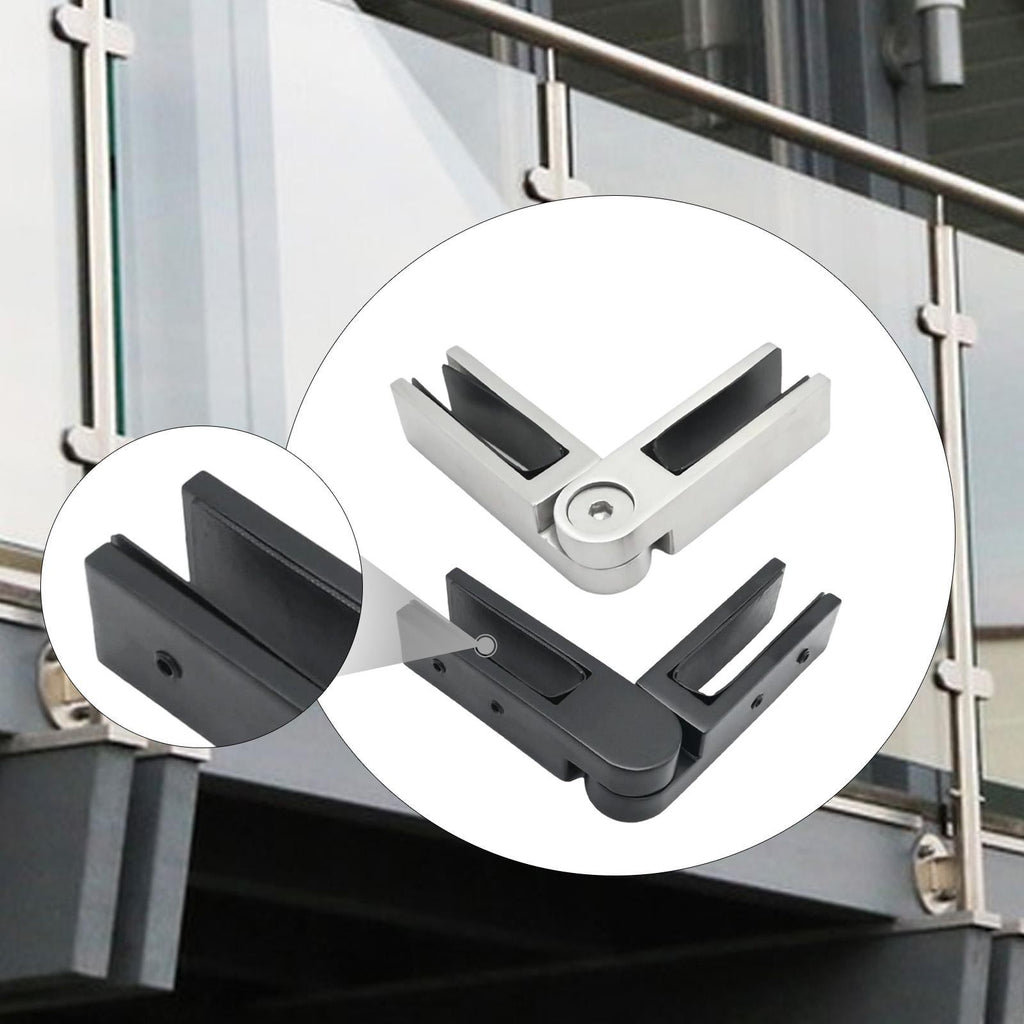 Adjustable Glass to Glass Clamp 90 to 180 Degree for Balustrade Balcony Deck