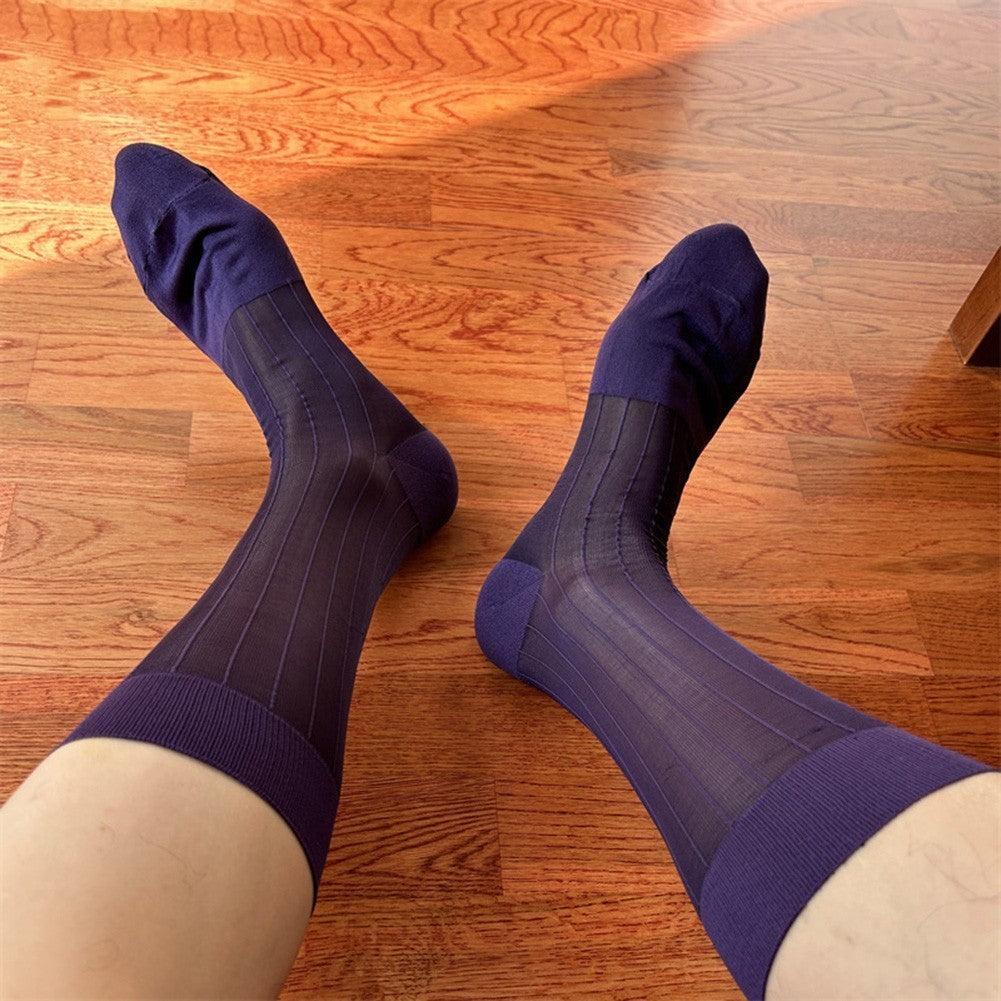 Men's Ultra Thin Sheer Socks 80% Polyamide 20% Spandex for Formal Dress Wear