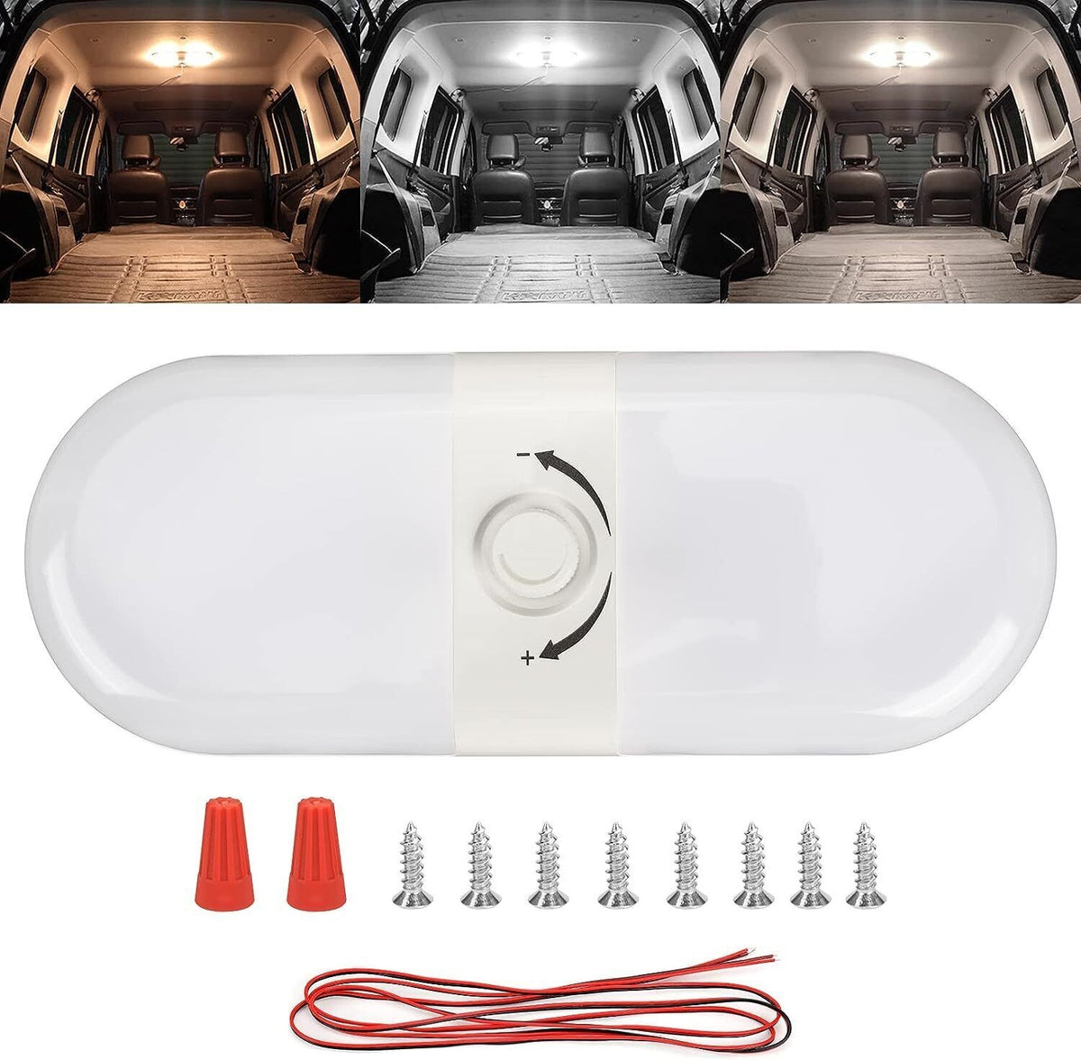 For RV truck12V dimmable ceiling light with switch caravan Motorhome lamps LED