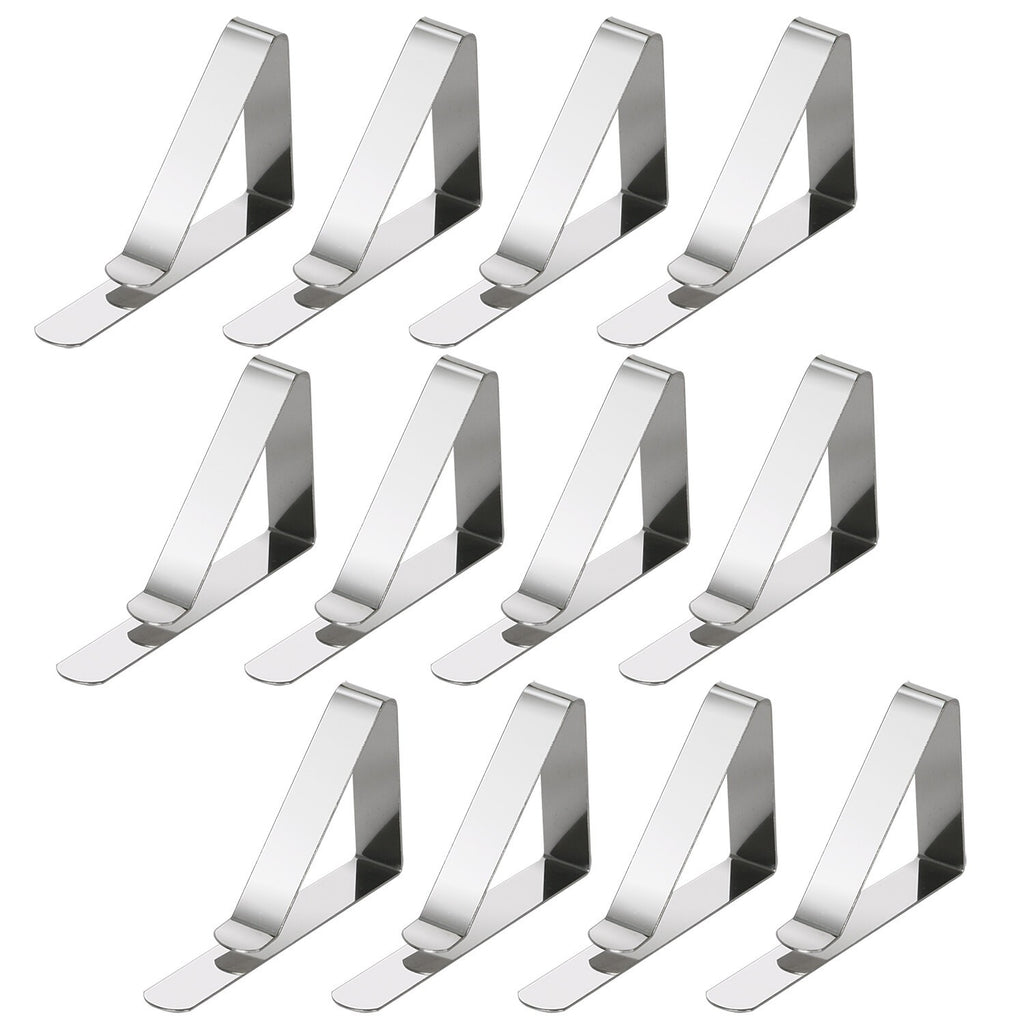 Table Cloth Clips x12 NEW Adjustable High Quality Silver Metal Holders
