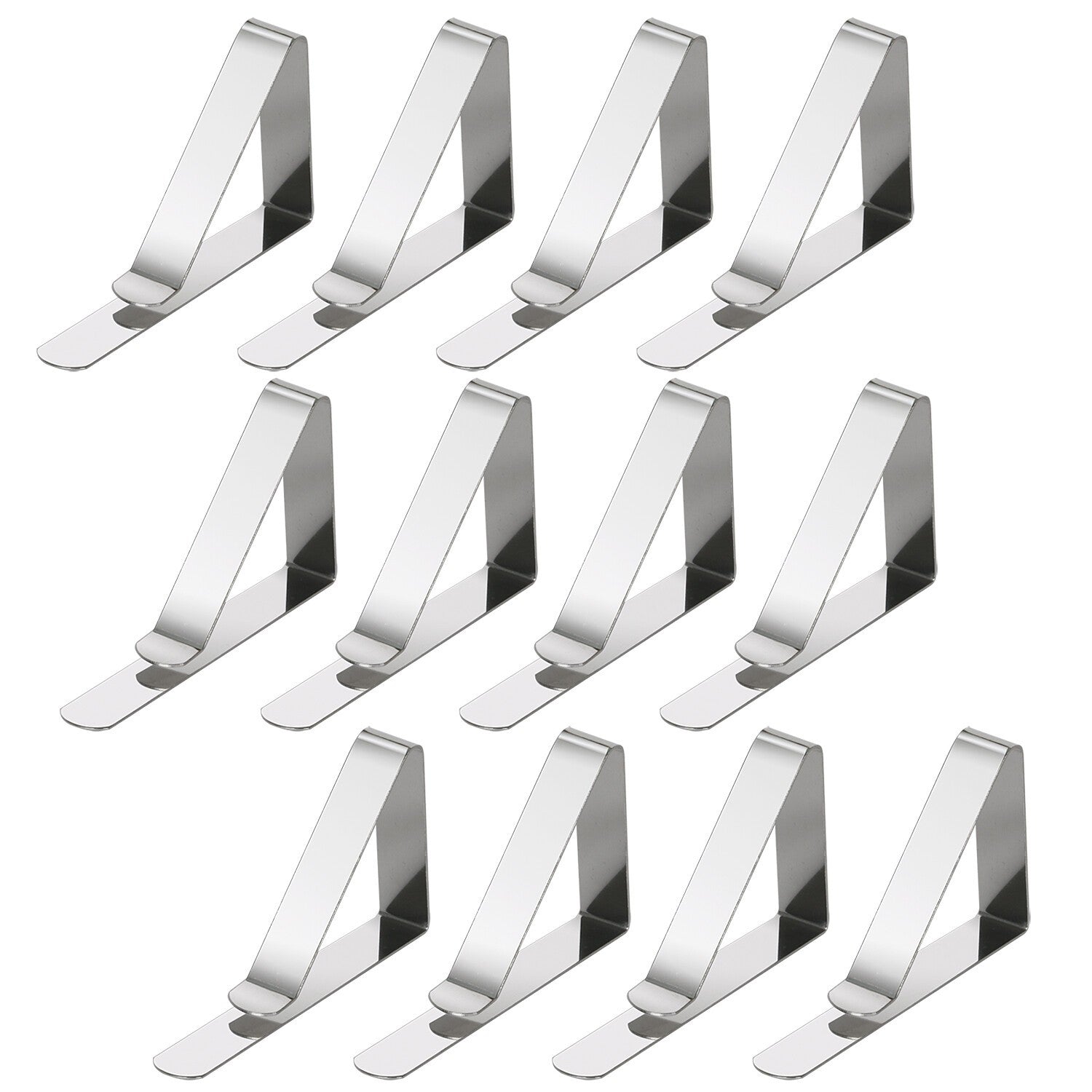 Table Cloth Clips x12 NEW Adjustable High Quality Silver Metal Holders
