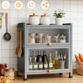 3 Tier Kitchen Storage Cabinet Larder Pantry Cupboard Microwave Stand Shelve UK