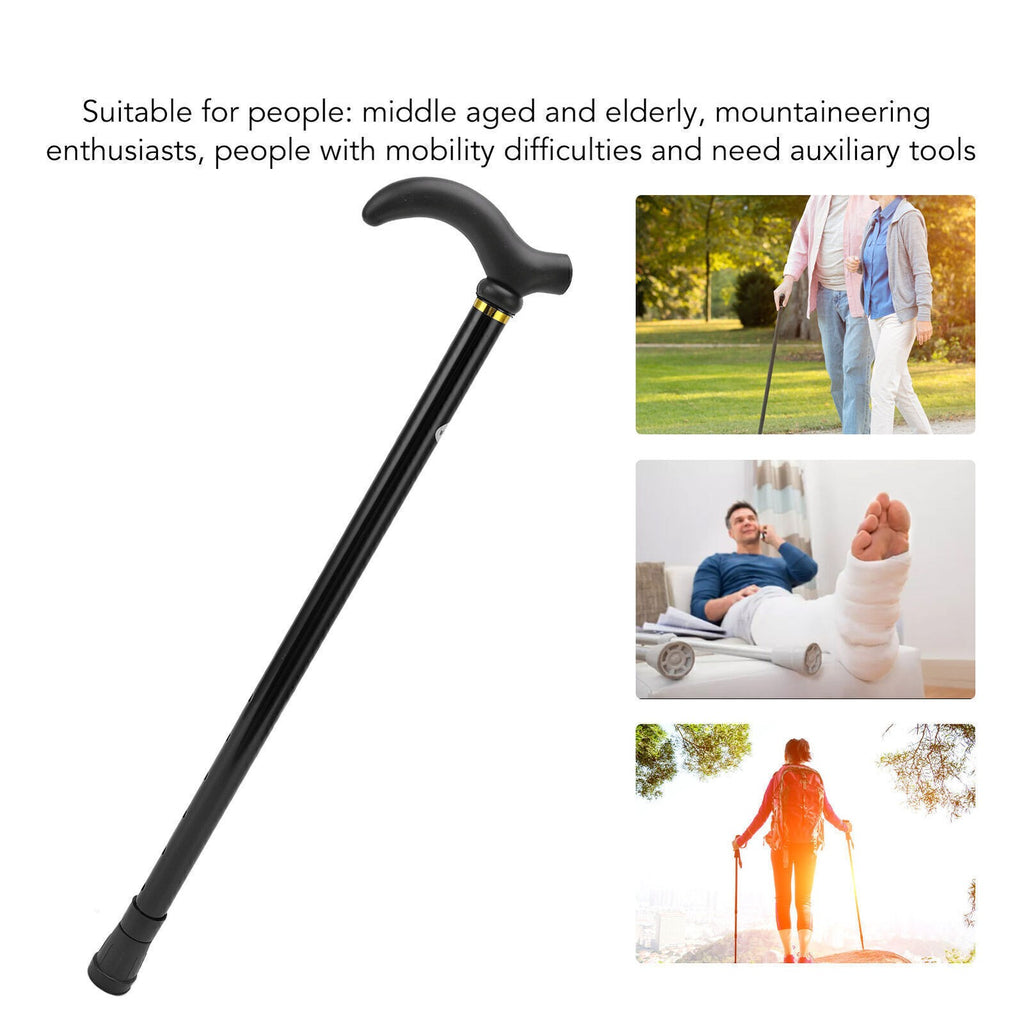 (Black)Adjustable Walking Stick All Terrain Walking Cane For Men Women UK
