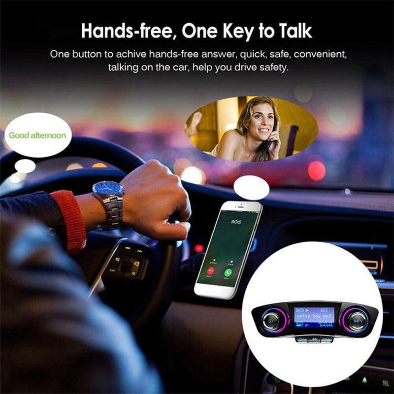 Car Wireless Bluetooth MP3 FM Transmitter AUX Audio Stereo Adapter 2 USB Charger