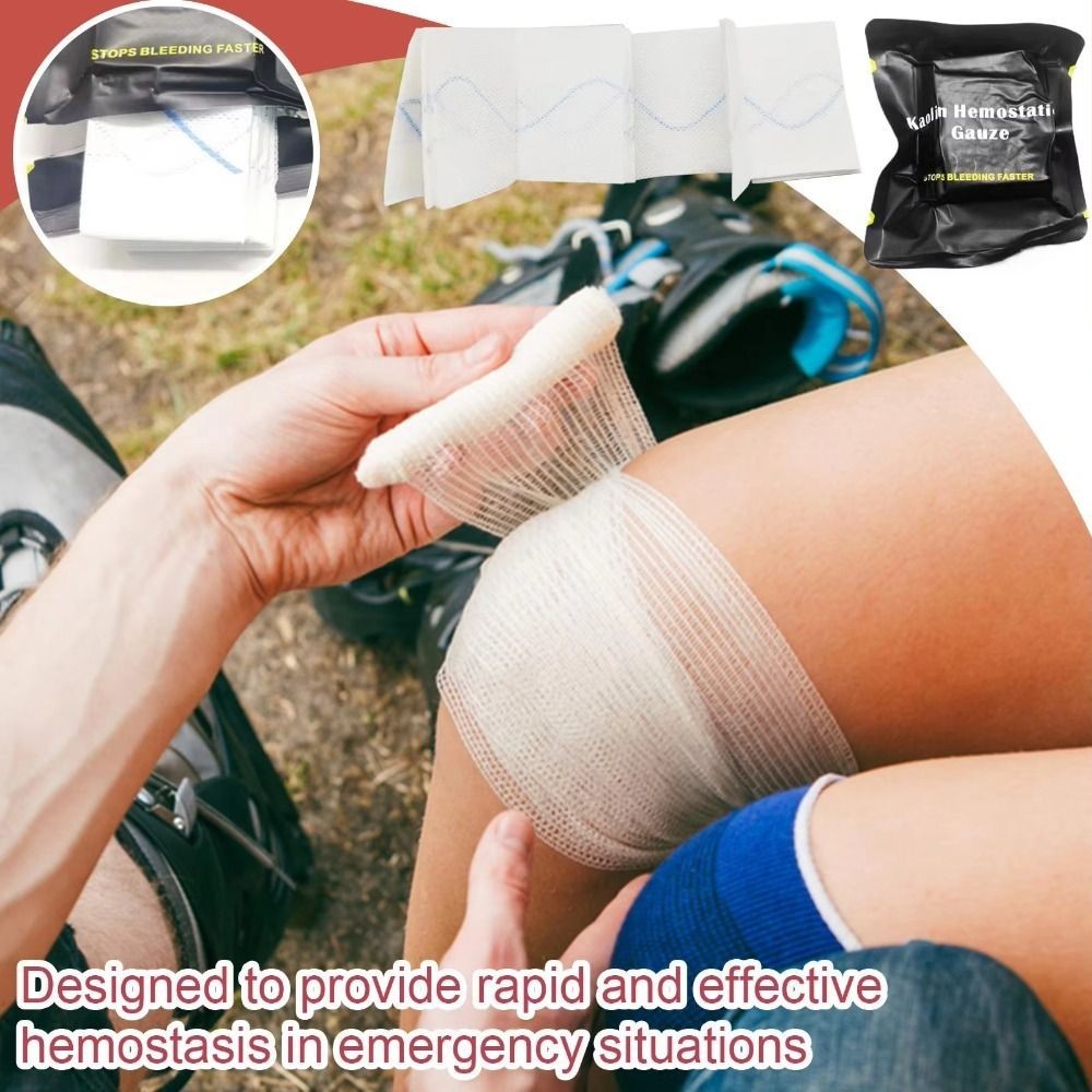 5pcs Rapid Hemostatic Z-Fold Gauze Stops Bleeding Fast Emergency Wound Dressing