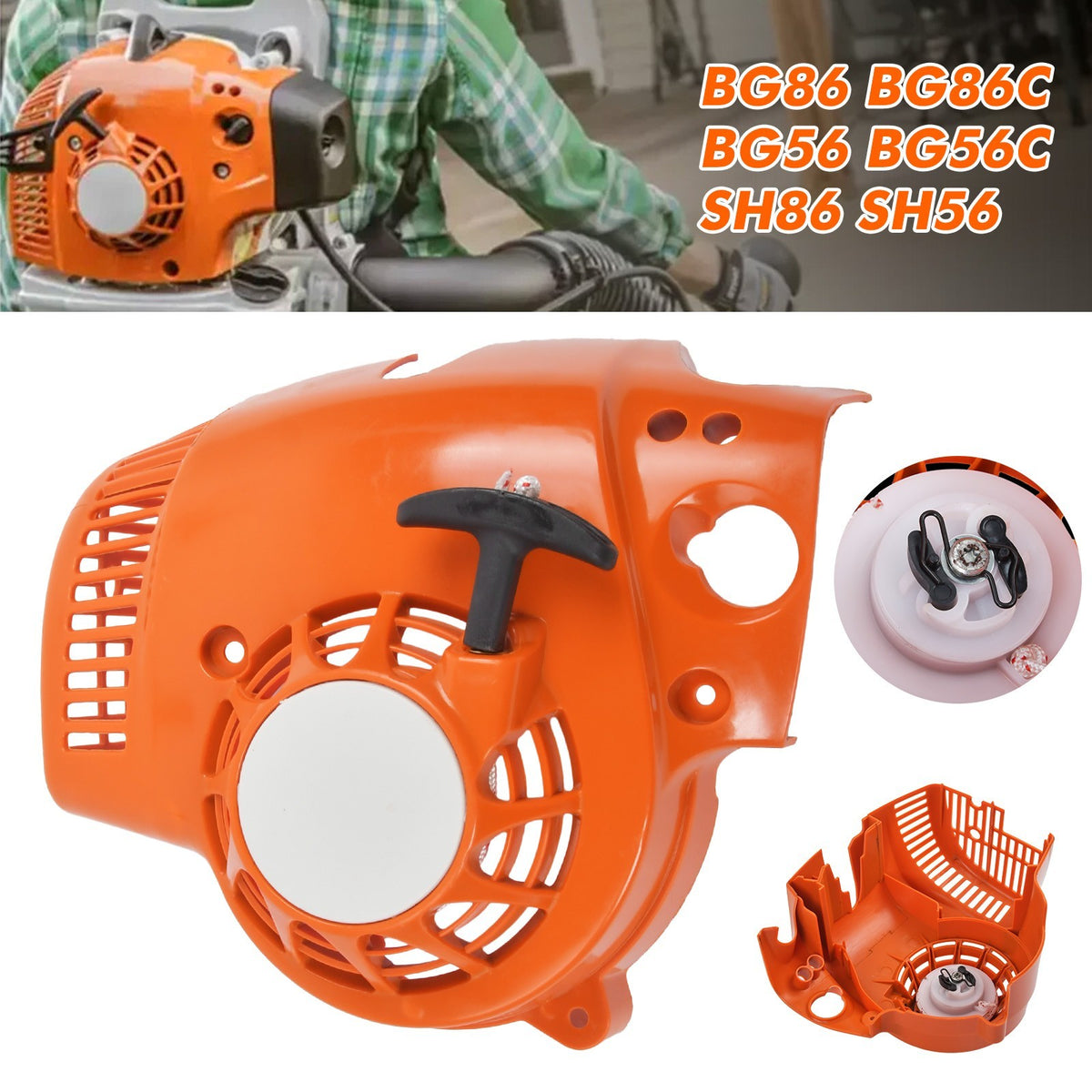 For Stihl BG86 BG86C BG56 BG56C SH56 SH86 C-E Recoil Pull Start Starter Rewind