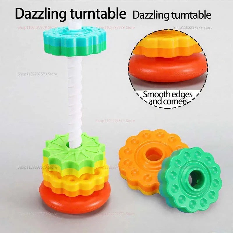 Baby Rainbow Tower Spinning Toy Colorful Gift Learning Activities 12m+ BPA Free