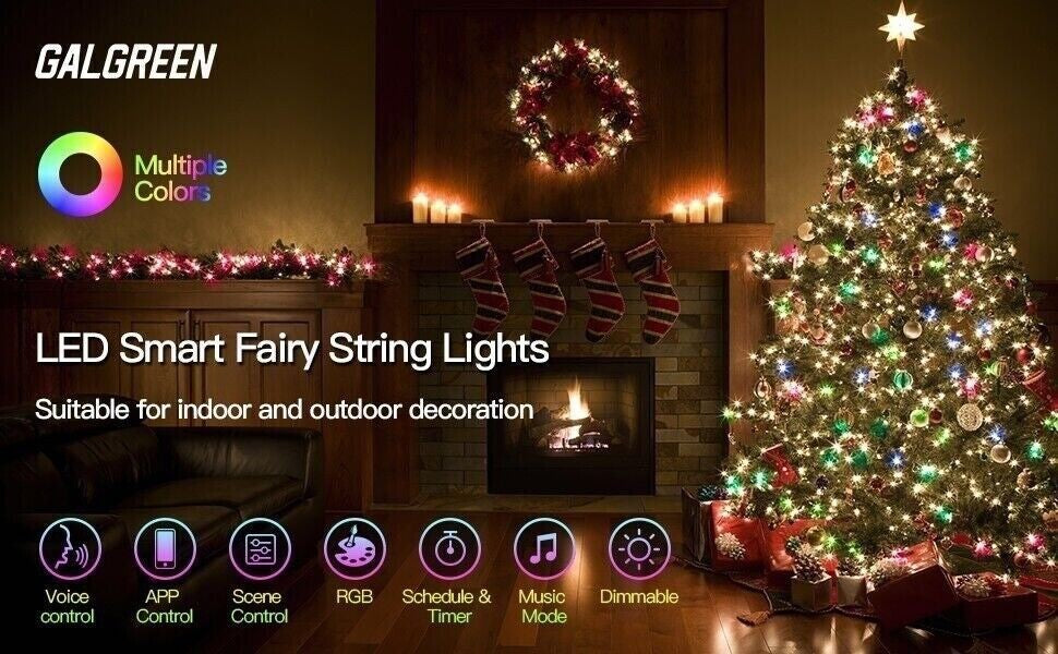 10M Led Flagpole Light String Bulbs USB, Remote or App or Voice Controlled .
