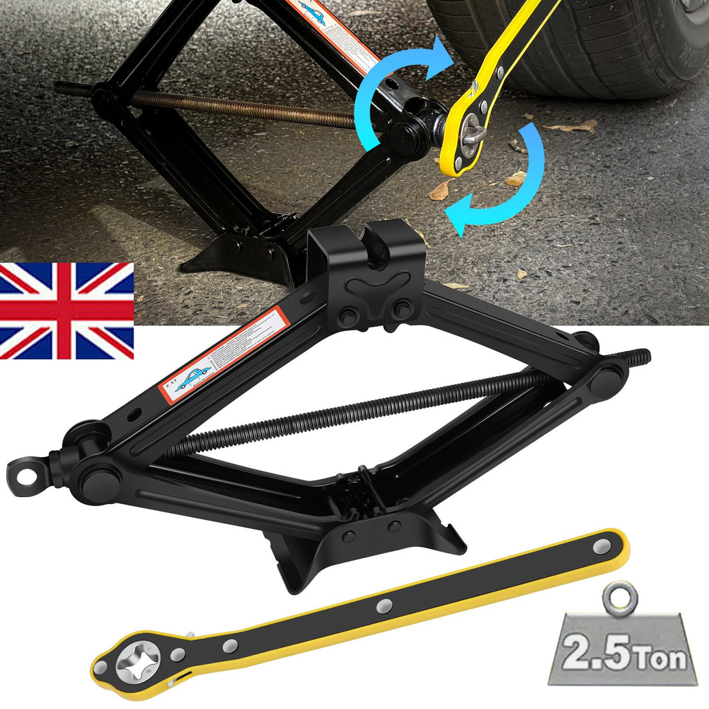 2.5 Ton Car Auto Jack Kit with Hand Crank Wrench Garage Tool Scissor Jack Set UK