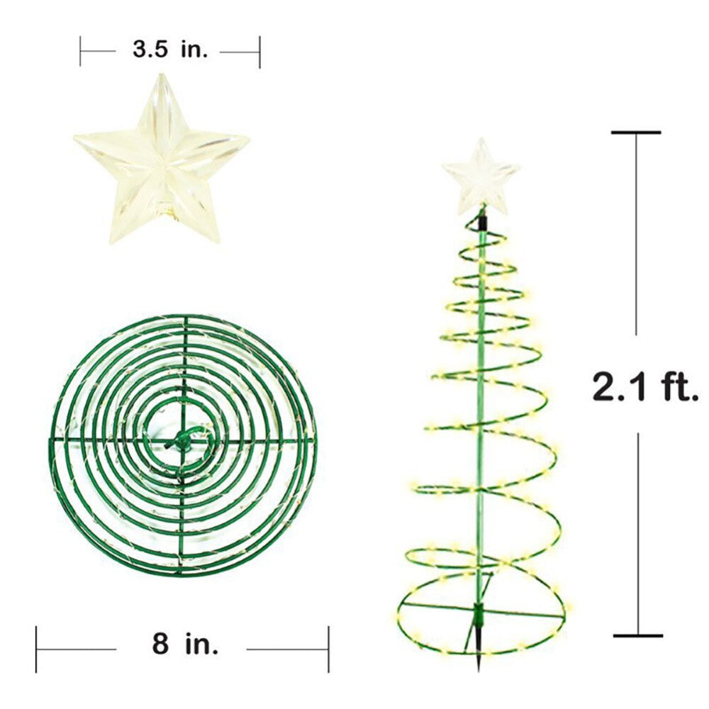 Solar Powered LED Christmas Tree Stake Star Light Outdoor Yard Garden Pathway UK