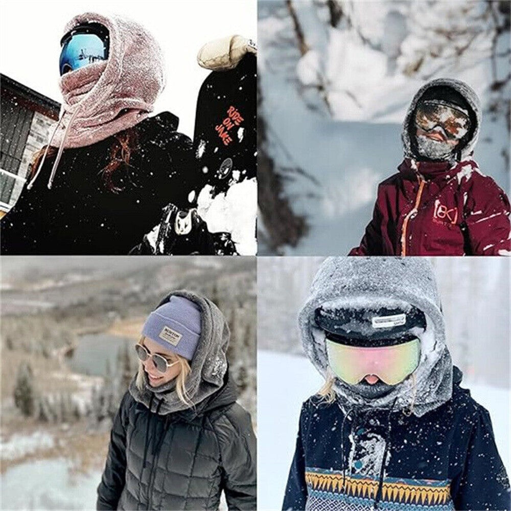 Sherpa Hood Ski Mask Winter Balaclava Windproof Warm Hood Cover Hat Cap Scarf