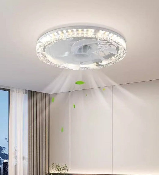 Ceiling Fan with LED Light - 12" Socket Fan Light with Remote E27 Base 4 Speed.*