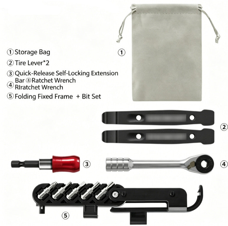 Magnetic Ratchet Wrench Tool Kit Bike Repair Multi Tool Repair Kit