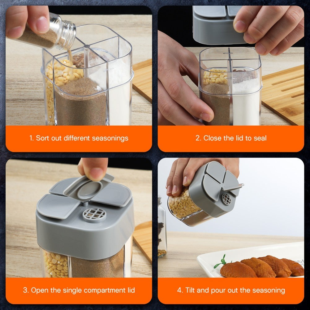 2pcs Multi Spice Containers Spice Shaker Jars Camping Barbecue Spice Containers