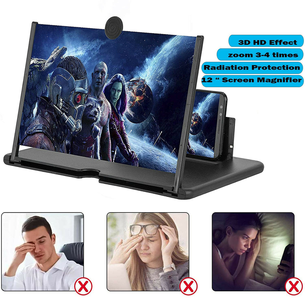 Screen Magnifier 2026 Version, 10-18 Inch 3D HD Mobile Phone Magnifier Screen
