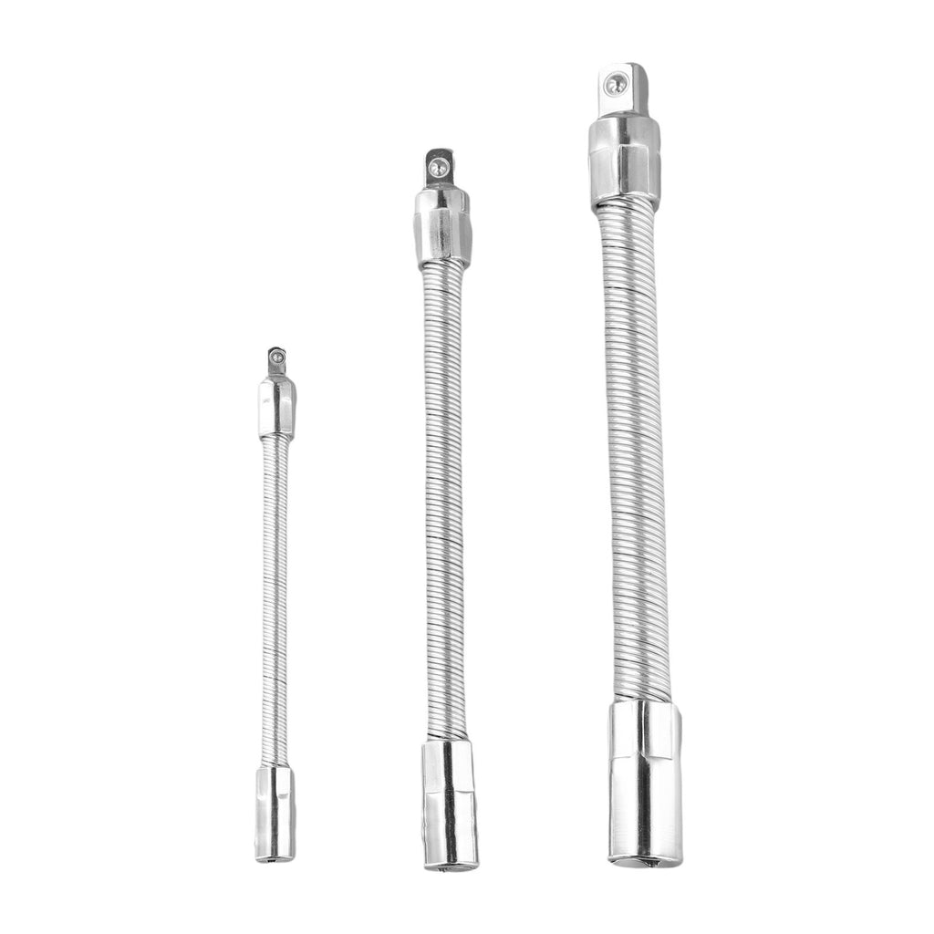 Socket Extension Bar Flexible 3pcs Set for Ratchet Wrench 145 205 250mm Metal