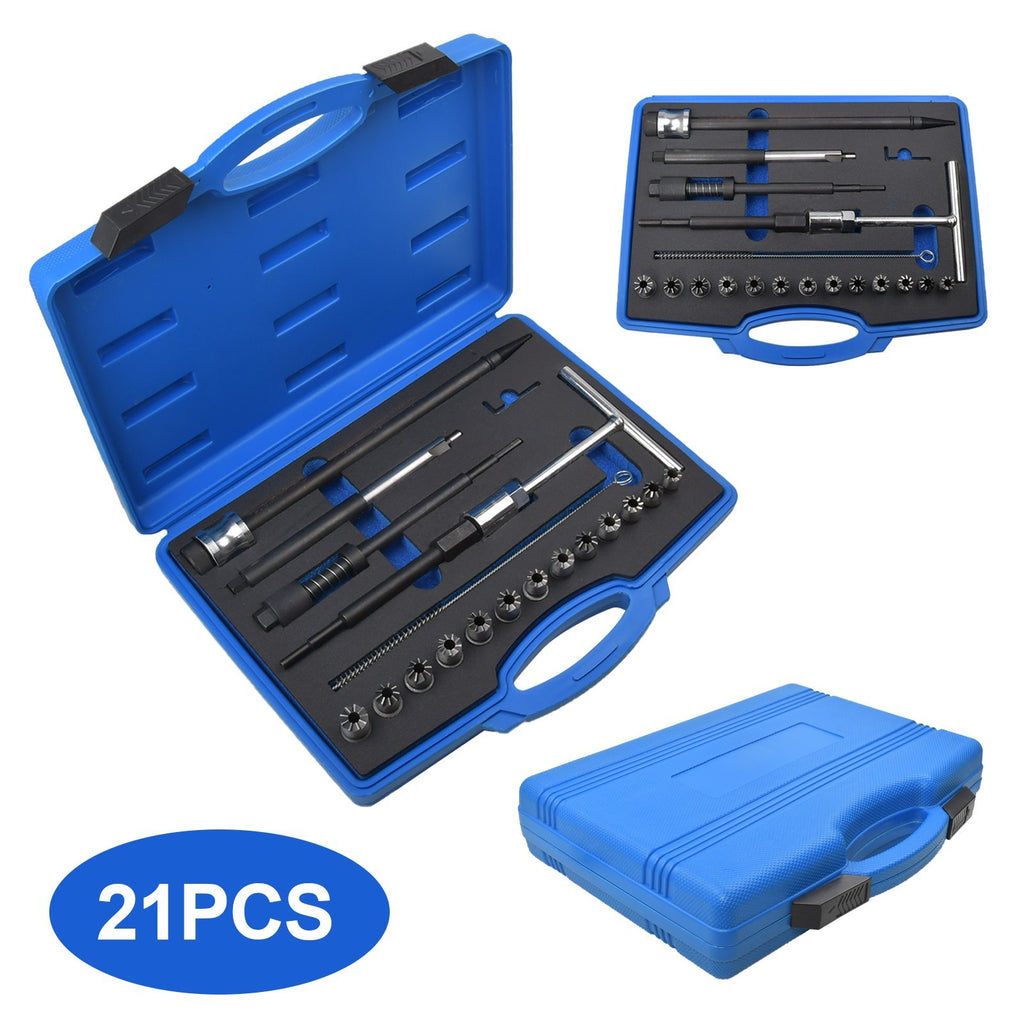 21 Pcs Diesel Injector Seat Cutter Repair Kit For Delphi Bosch Car Van Engines