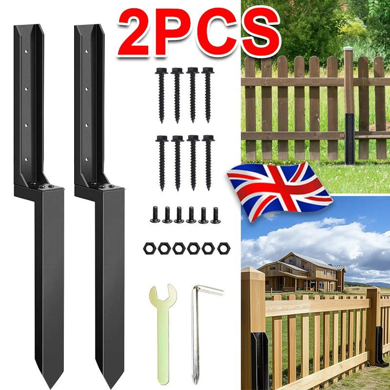 2X Fence Post Repair Kit Heavy Duty Fence Post Anchor Ground Spike Quick Fix uk