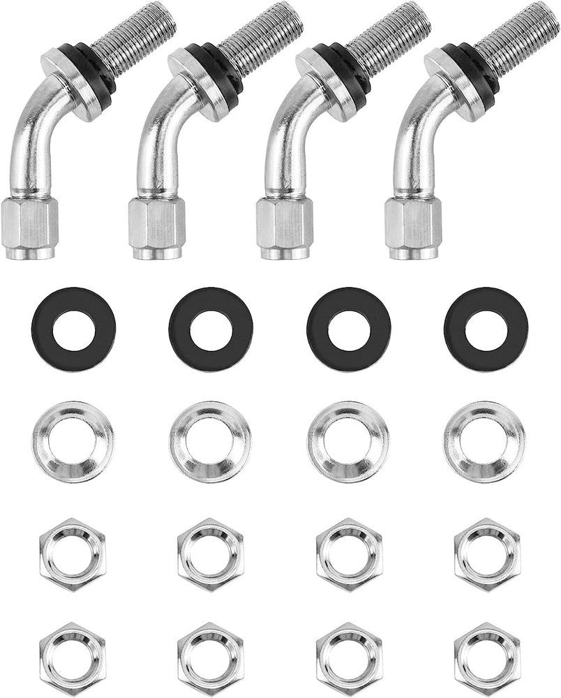 4 Pcs 45 Degree Angled Bolt-in Valve Stems for Car Motorcycle Tyre,Anti-Leakage