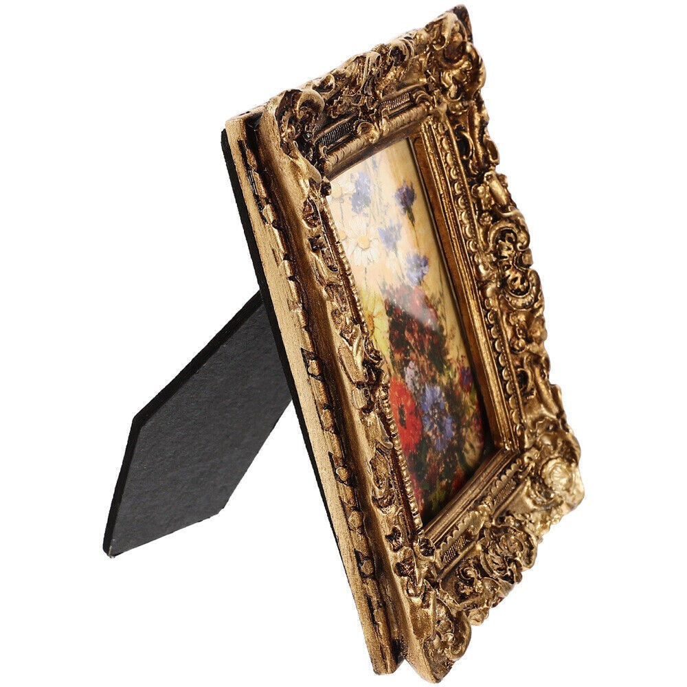Wall Hanging Vintage Antique Picture Frame Tabletop Ornate Embossed Flower style