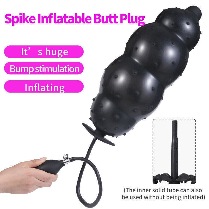 Huge Inflatable Male-Prostate-Anal-Butt-Plug-Dildo-Beads-Men-Women-Lubricants UK