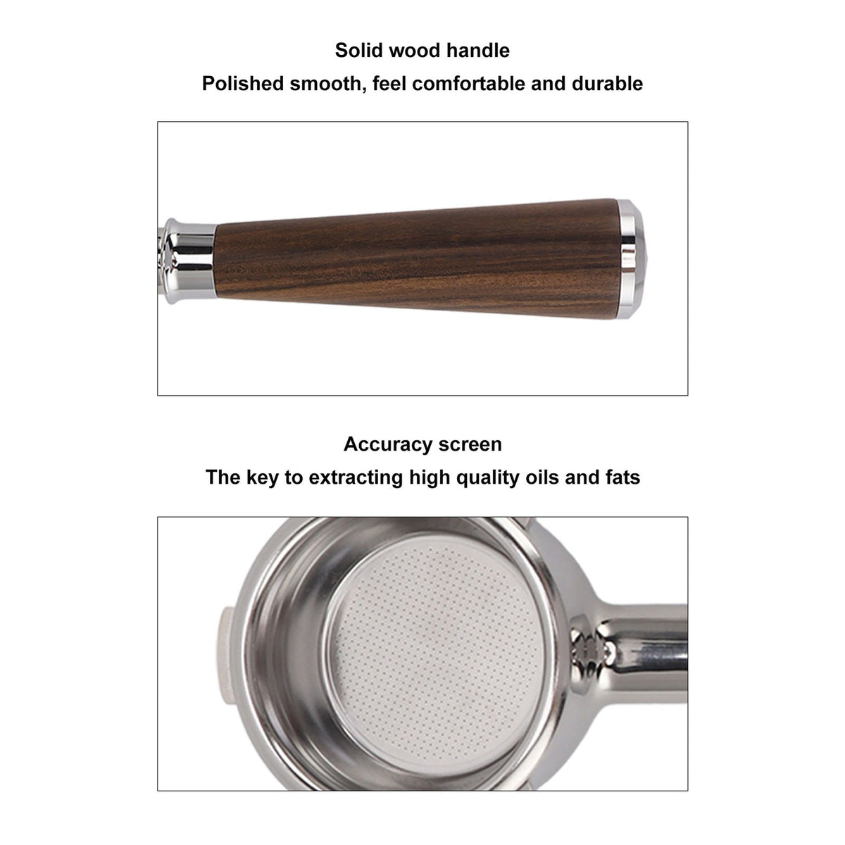 58mm Bottomless Portafilter 3 Ears Stainless Steel Coffee Portafilter Solid NDE