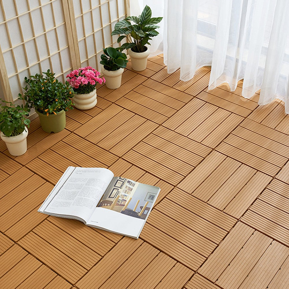 12Pack Heavy Duty Deck Tiles - Anti-Slip Interlocking Floor 30x30cm Outdoor UK