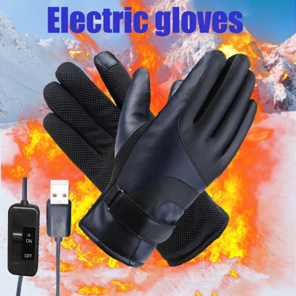Electric Heated Gloves Portable USB Heated Gloves Touchscreen Hand Warmer Gloves