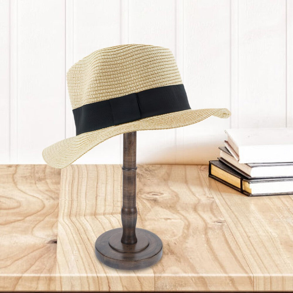 Wooden Hat Display Stand Coffee Color Hat Rack Stand Cap Organizer Hat Holder
