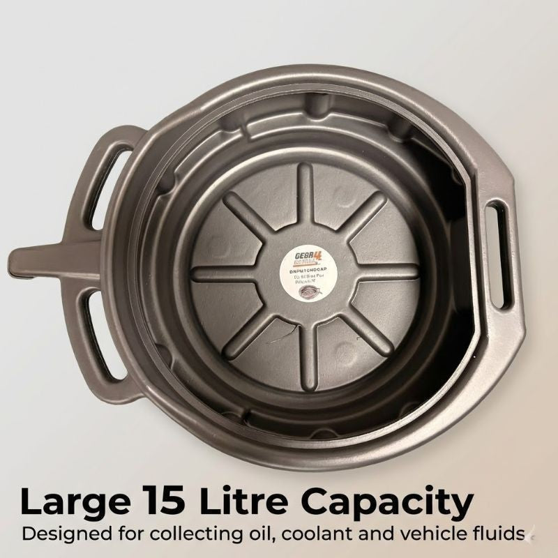 Oil Coolant Gearbox Fuel Drain Pan Tray 15 Litre Car Motorbike NO CAP Heavy Duty