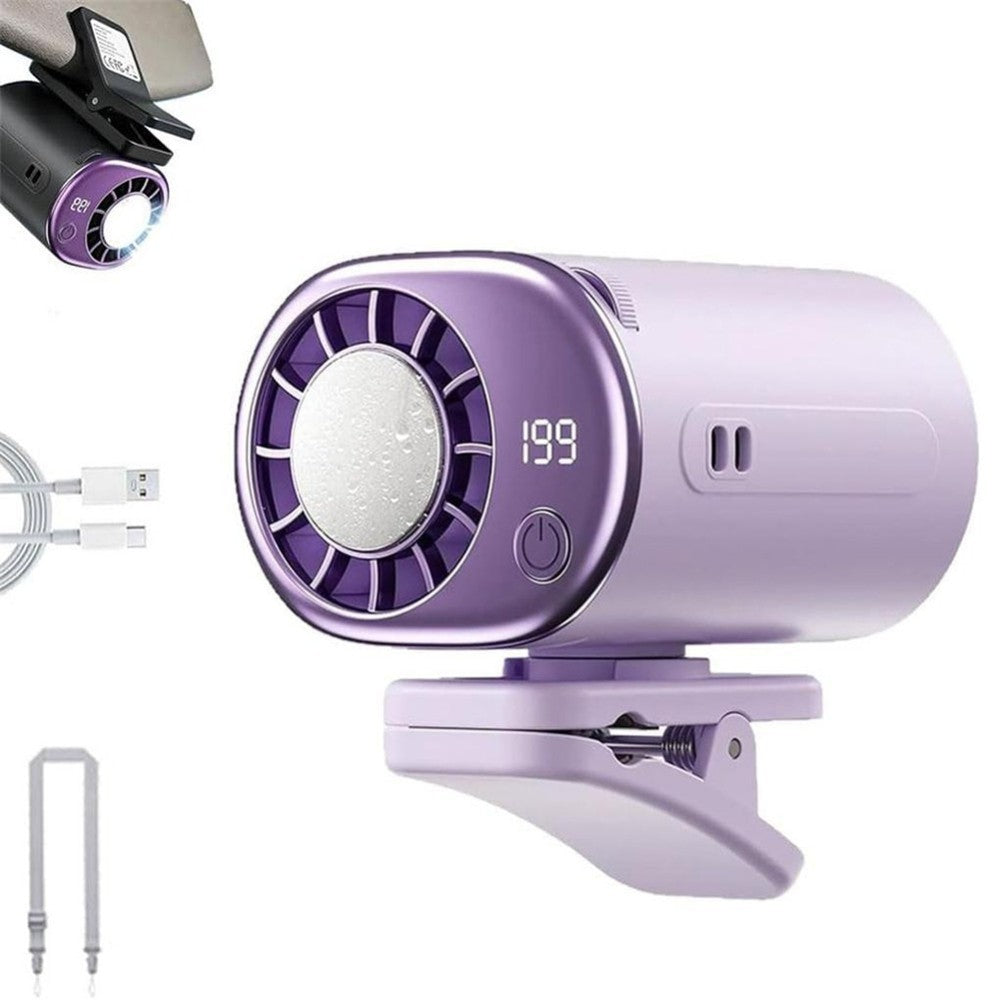 2026 Car Clip on 360° Air Conditioner Fan with LED Display,USB Rechargeable Fan