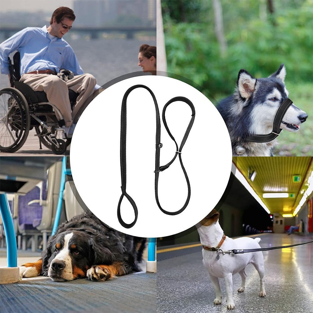 180cm Figure of 8 Anti Pull Dog Lead Padded Nose Stop Pulling Training Slip Lead
