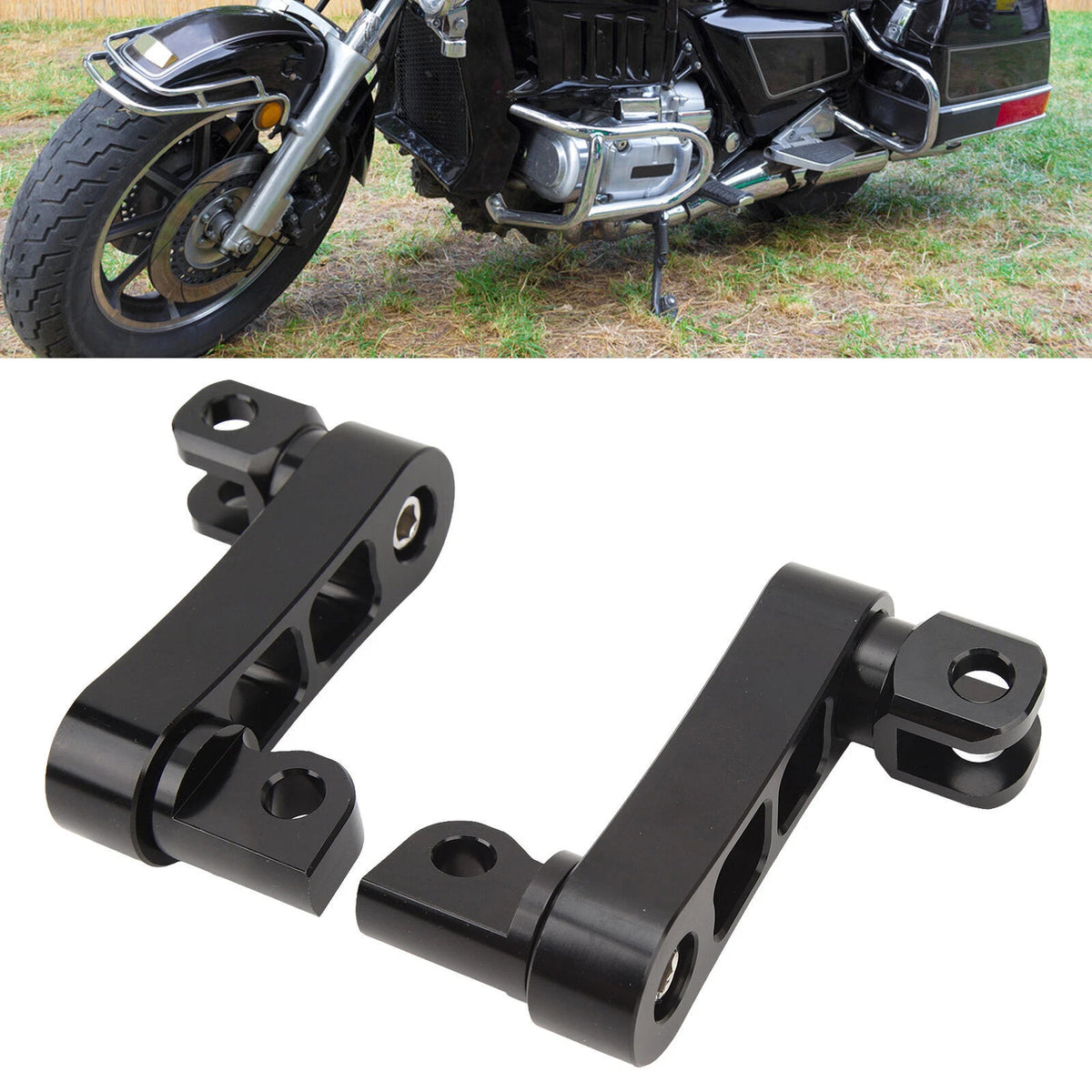 Motorcycle Passenger Footpegs Extensions Adjustable Foot Peg Clamp Support