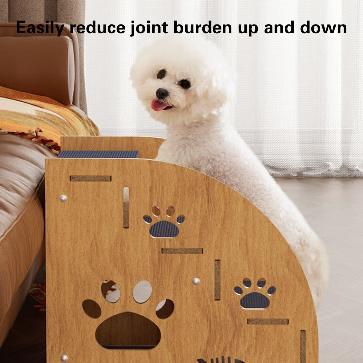 2/3 Steps Pet Ramp Wooden Dog Cat Steps Stairs Non-slip Safety Ladder For Sofa