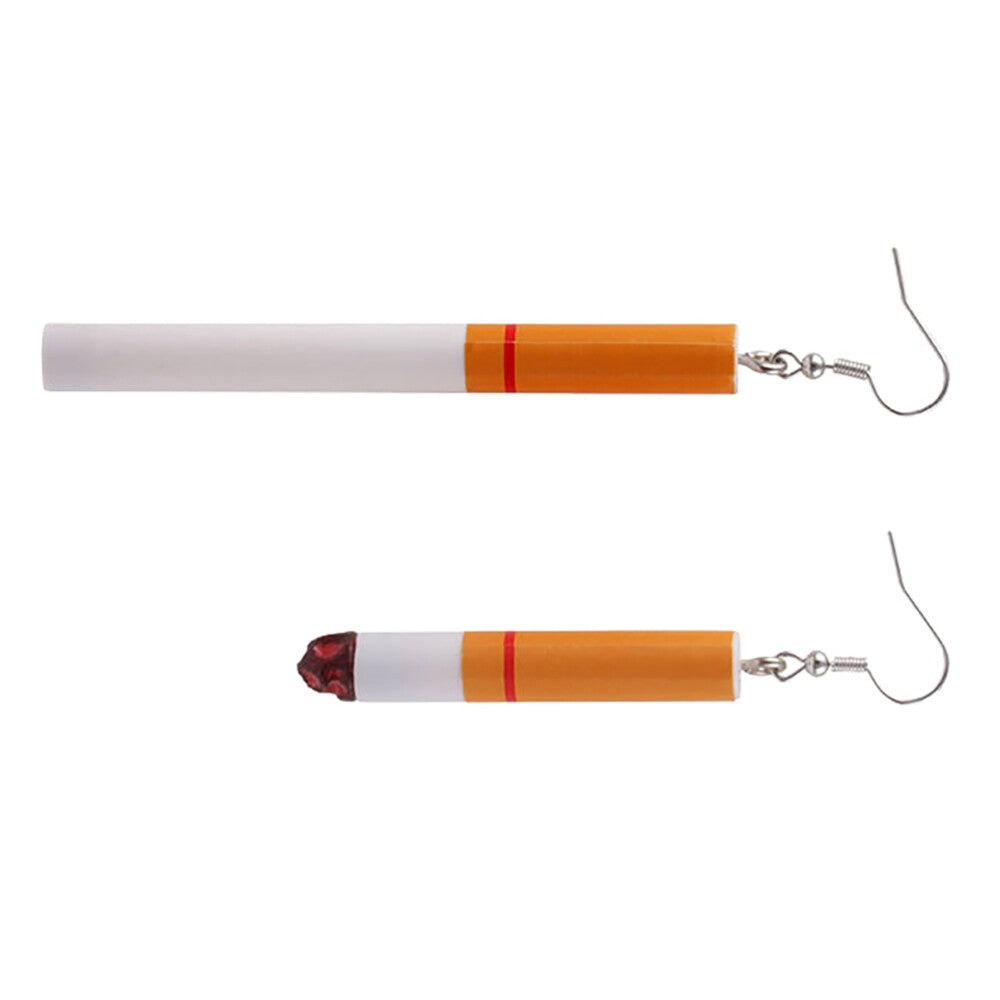 Cigarette Shape 2 Pair Fashion Earrings Creative Unique Ear Decoration