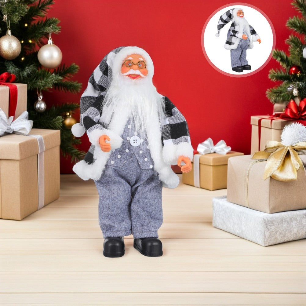 Holiday Standing Santa Claus Statue Reusable Multi Color Christmas Party Decor