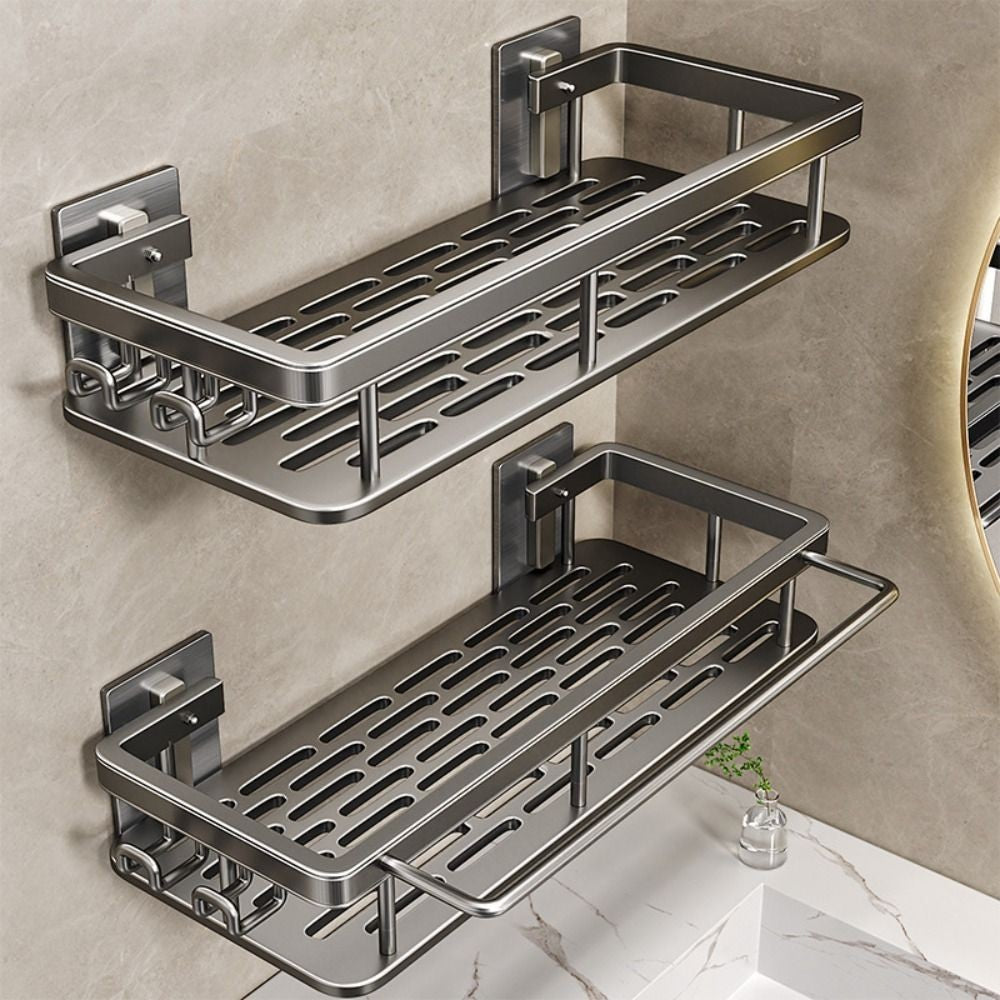 Aluminum Bathroom Storage Shelves Wall Mount Shower Shelf Storage Rack  Kitchen