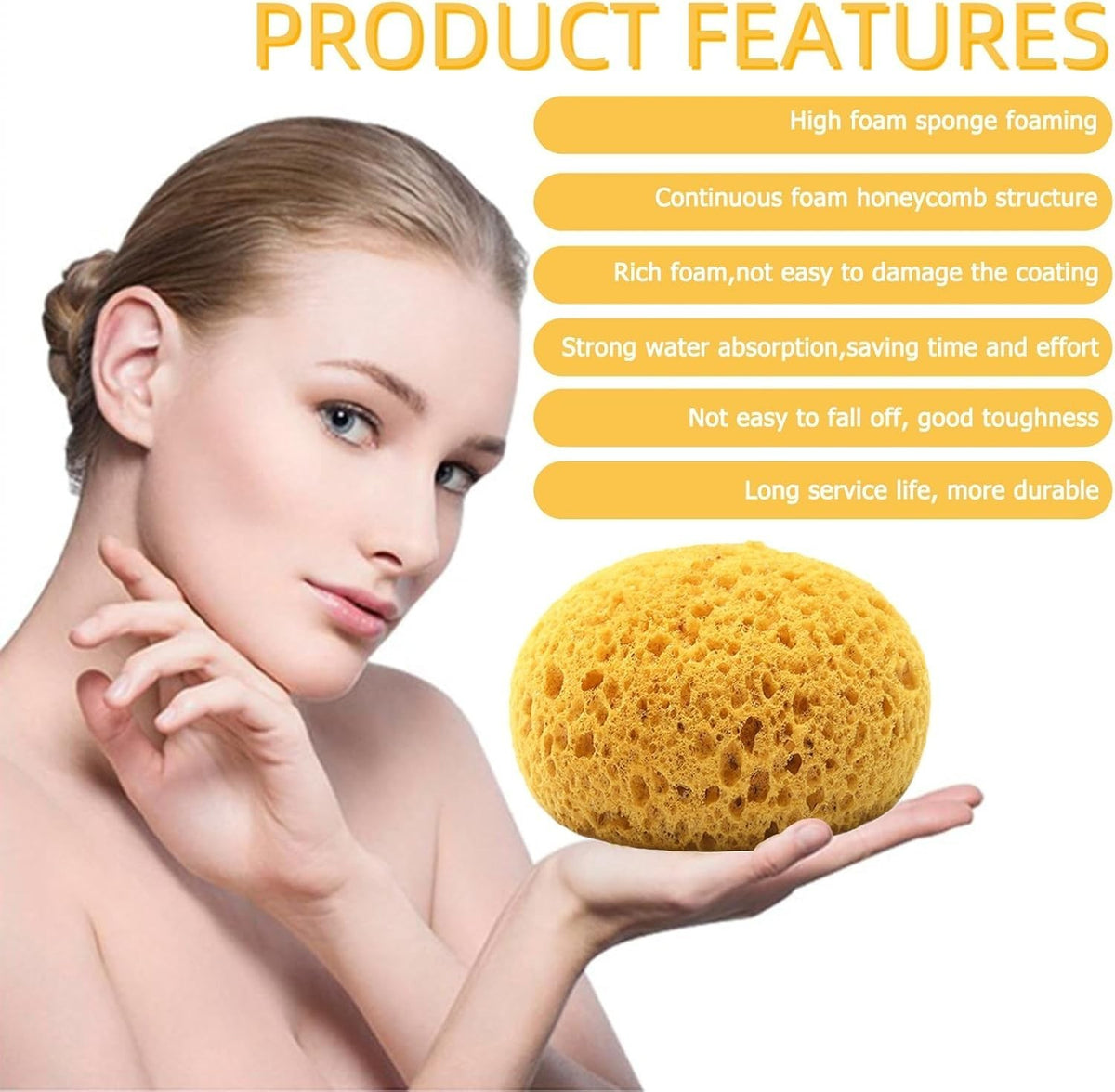 2x Large Bath Sponges Soft Body Shower Scrubber Exfoliating Sponge UK