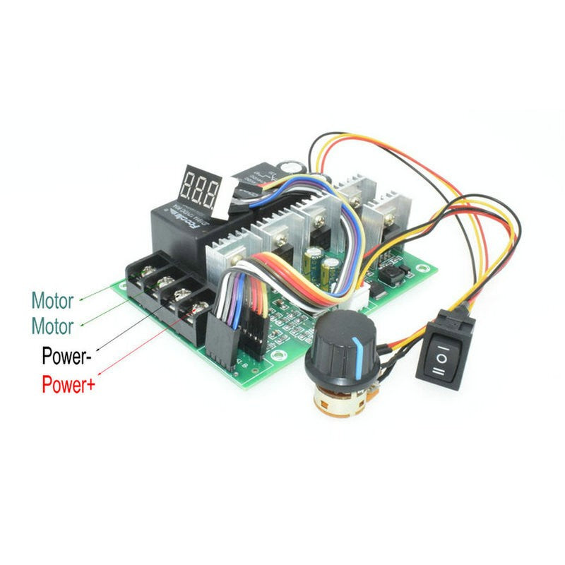 DC10-55V Reversible PWM Motor Speed Controller Switch Control 12V 24V 36V 60A