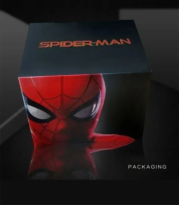 Spiderman Mask with Ring Remote Control Eye Closing Blinking Eyes Helmet Cosplay