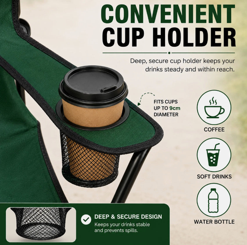 2*Camping Chairs Portable Folding Lightweight Outdoor Garden Beach Picnic Chair