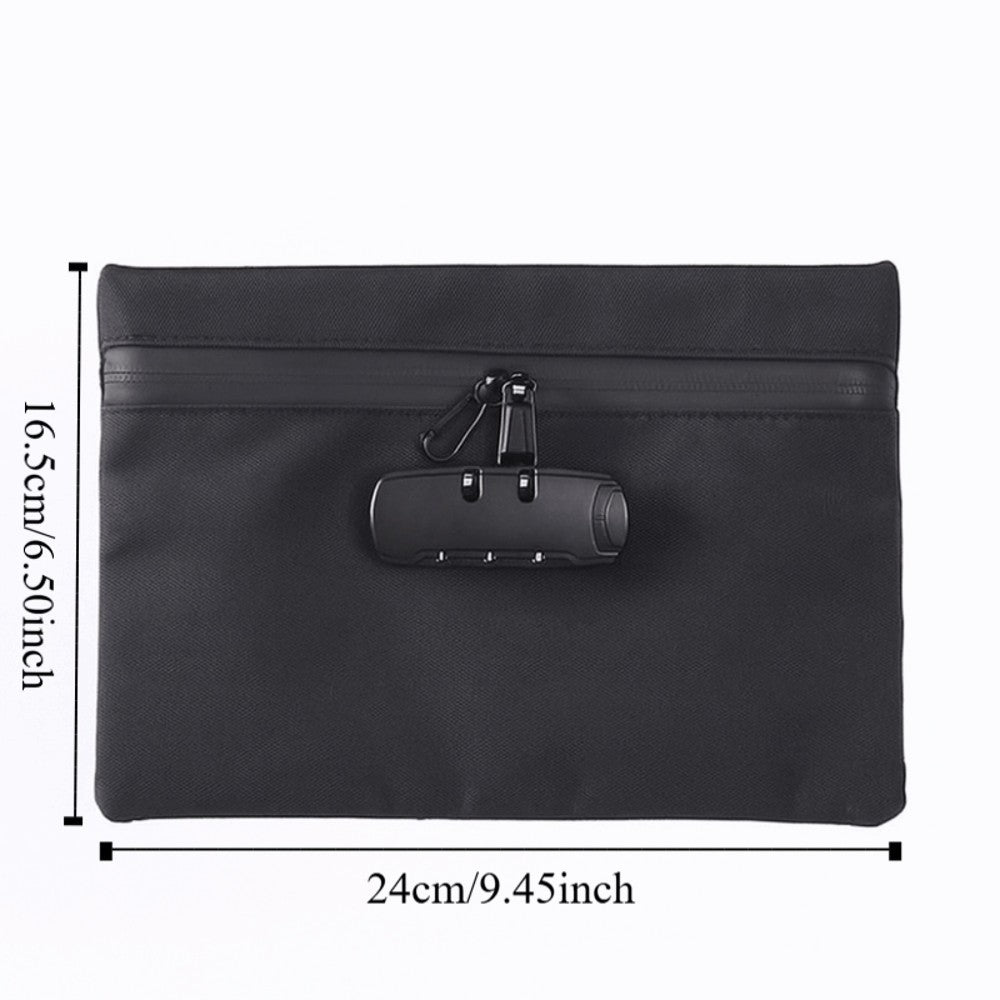 Combination Money Bag with Lock Portable Locking Pouch Security Document Bag