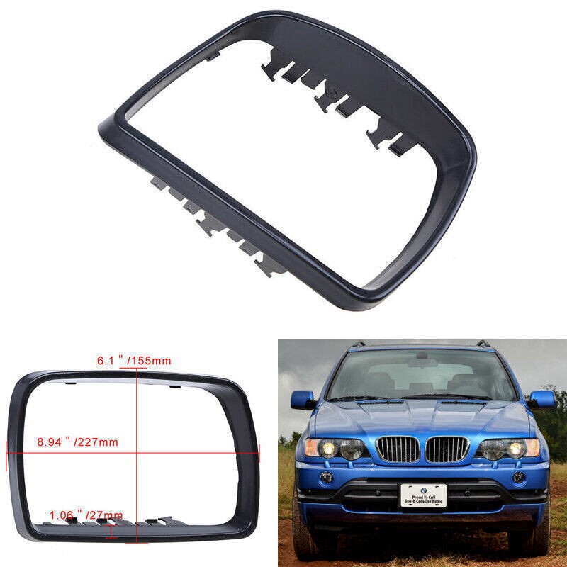 For BMW X5 E53 2000-2006 Right Side Door Wing Mirror Cover Cap Trim Ring Frame