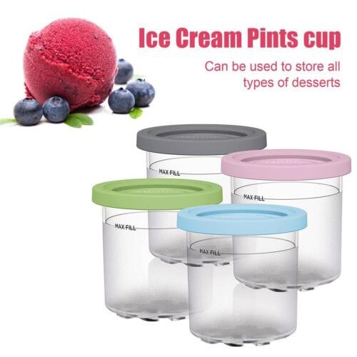 Ice Cream Dessert Container Tubs Jars For Ninja Creami NC301UK 473ml Tub. 4Pcs