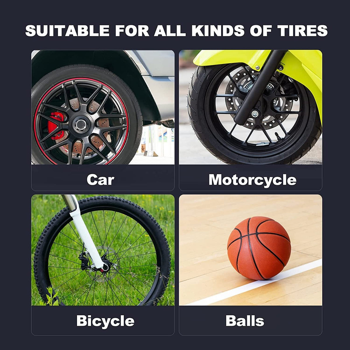 Car Tyre Inflator Cordless Digital USB Rechargeable Tire Air Compressor Pump UK