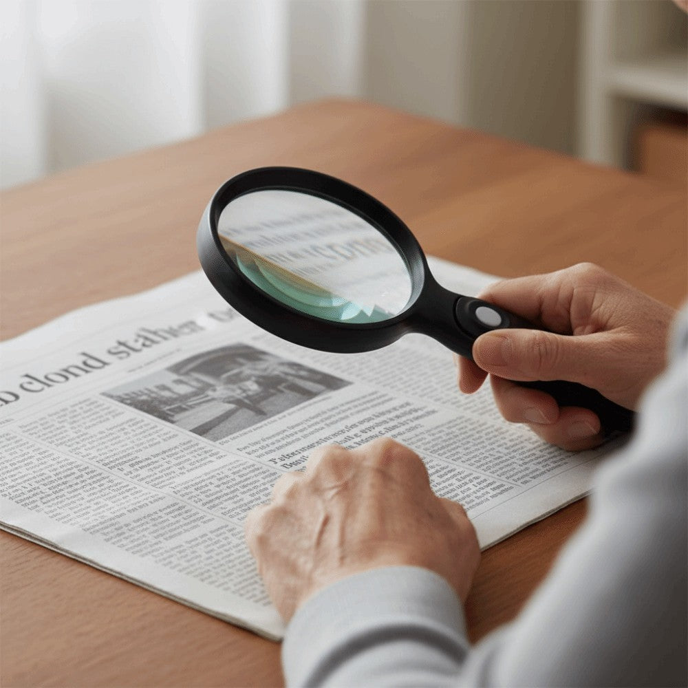 10X Hand held Large Reading Magnifying Glasses with 2 LED Illuminated Light