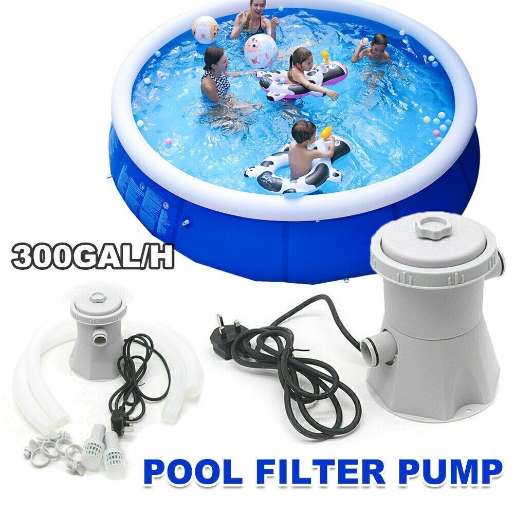 Swimming Pool Filter Pump 330GPH Cartridge System for Above Ground Pool uk plug